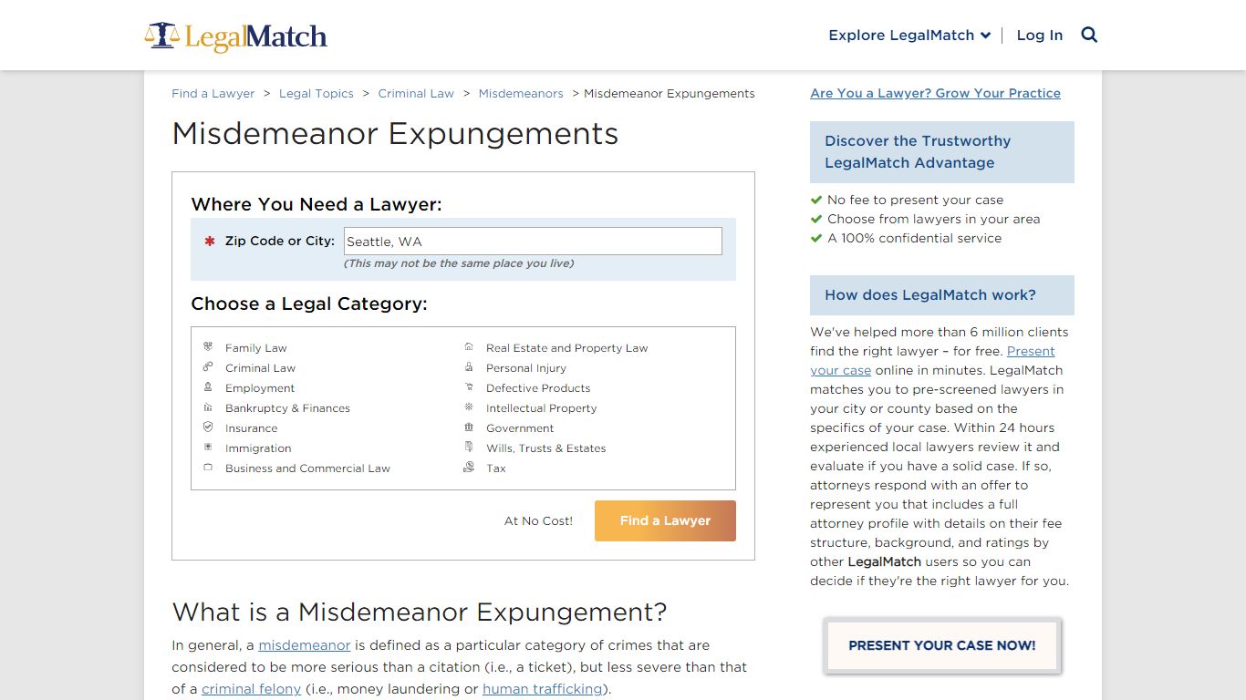 Misdemeanor Expungements | LegalMatch